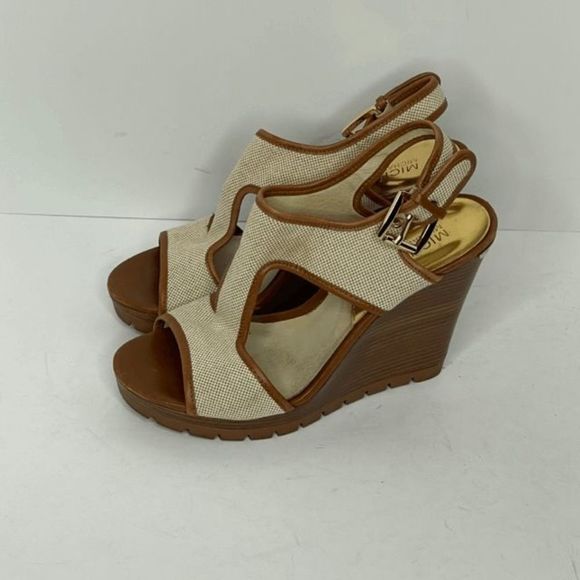 Michael Michael Kors Tan Wedge Heel Sandals - Picture 1 of 5